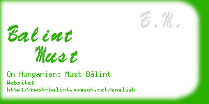 balint must business card